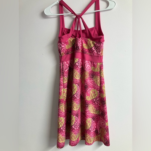 Soybu Women’s Dress, Small, Pink/Lime Green, Bodycon, Cross Straps, Paisley - Picture 2 of 2